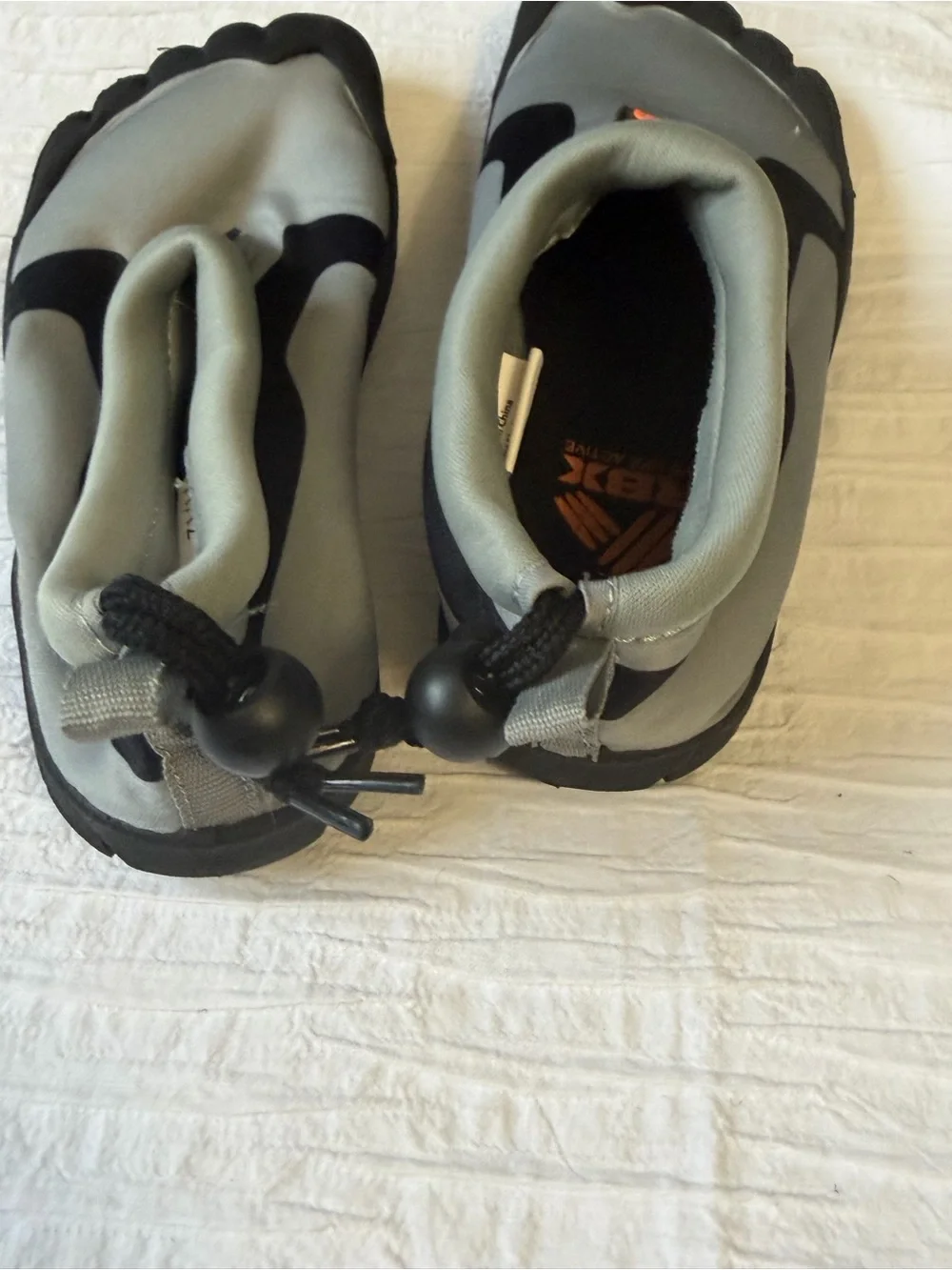 RBX Kids Slip-On Water Shoes Gray Black Size 11/12 Beach Swim Shoes